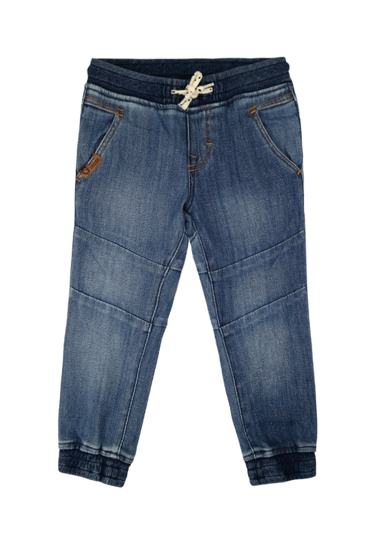 Denim Jogger Pants Ribbings 2x2 w/ 2 Patch pocket & cut & sew