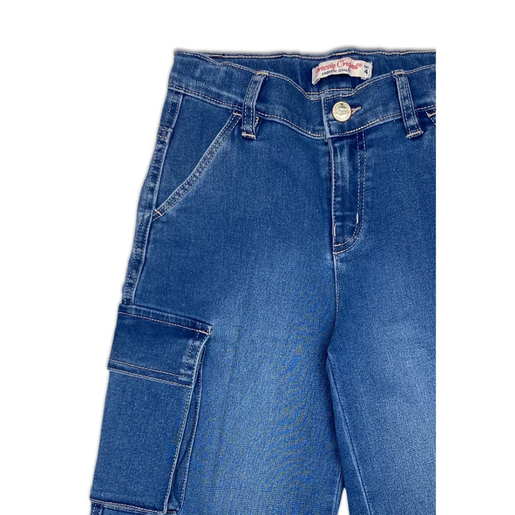 Girls Denim Wide Leg Cargo Pants - SAMPLE (Copy)