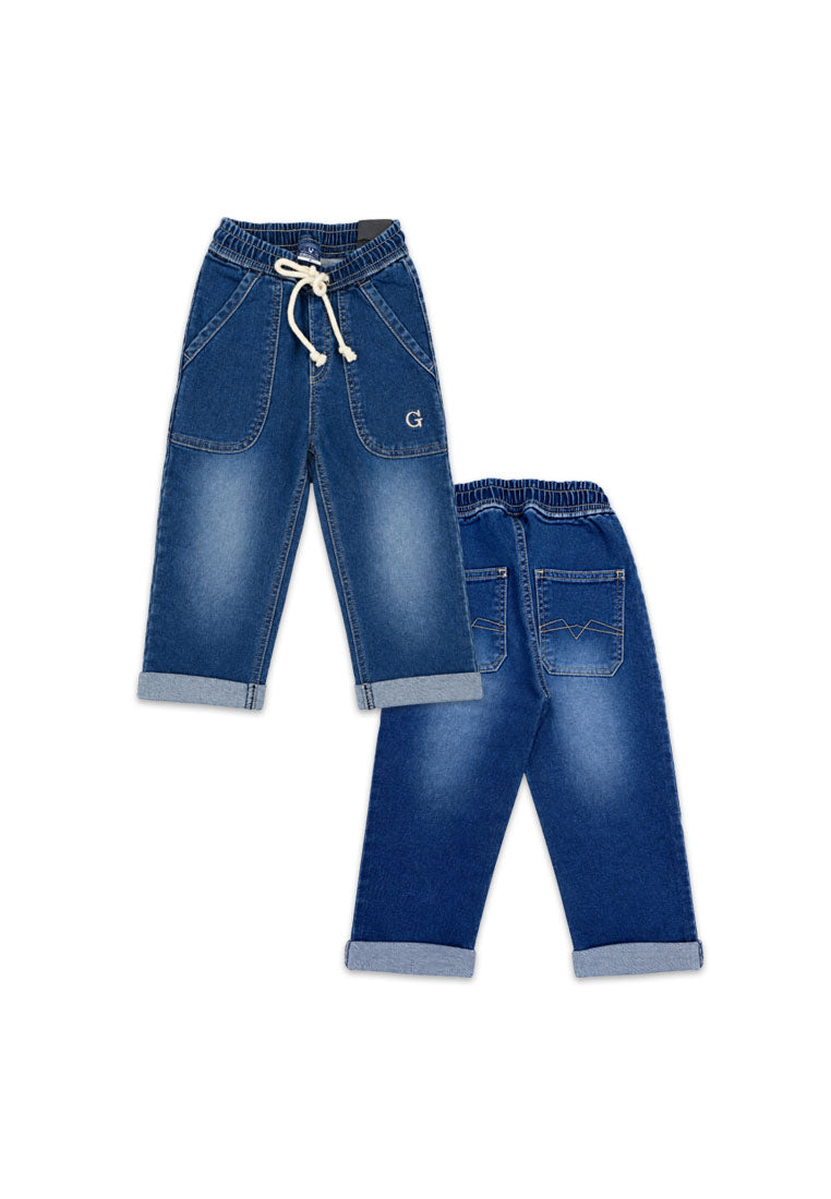 TODDLER  DENIM GARTERIZED PANTS