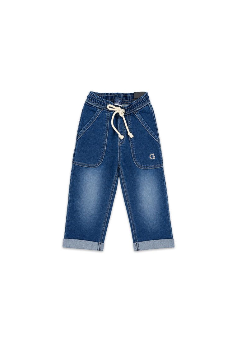 TODDLER  DENIM GARTERIZED PANTS
