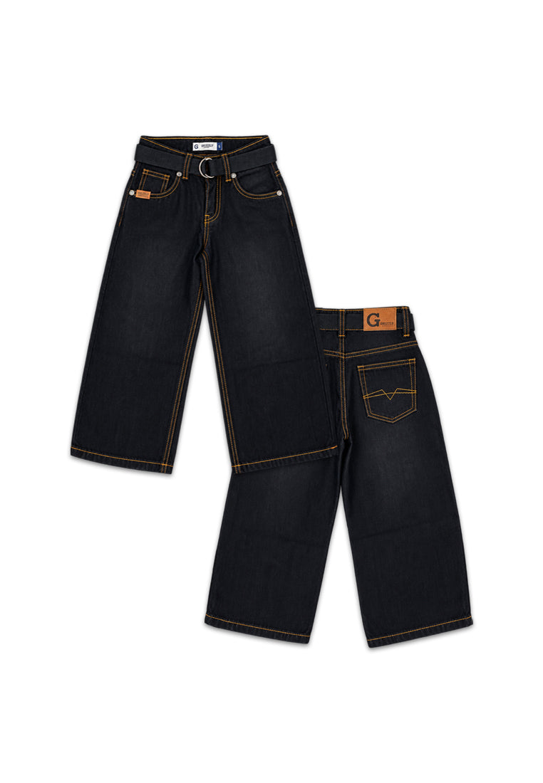 BOYS RWB BLACK DENIM BASIC BAGGY JEANS