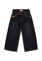 BOYS RWB BLACK DENIM BASIC BAGGY JEANS