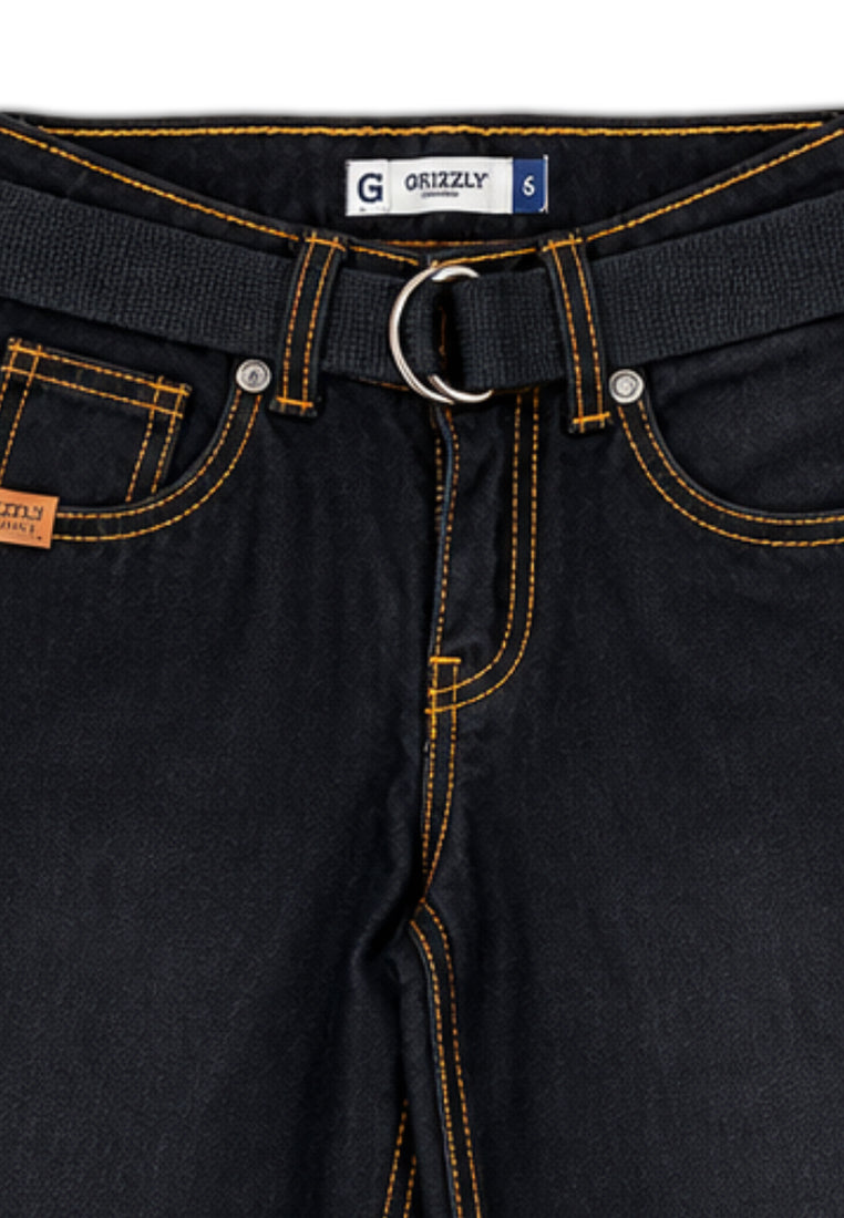 BOYS RWB BLACK DENIM BASIC BAGGY JEANS