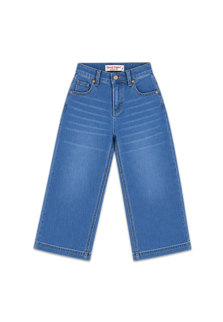 GIRLS DENIM RWB WIDE LEG PANTS