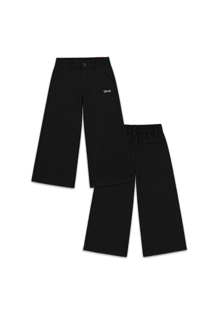 GIRLS TERRY BACK GARTERIZED WIDE LEG JEANS
