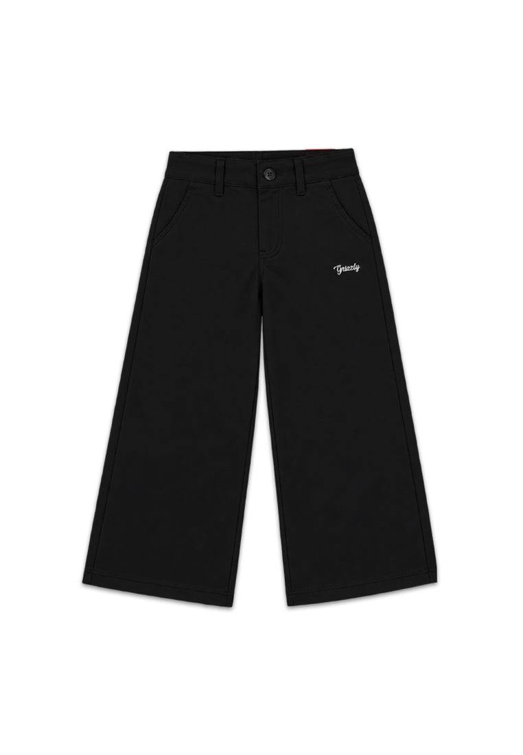 GIRLS TERRY BACK GARTERIZED WIDE LEG JEANS