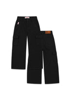GIRLS TWILL CARGO WIDE LEG JEANS