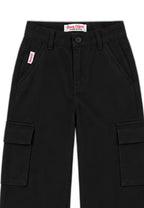 GIRLS TWILL CARGO WIDE LEG JEANS