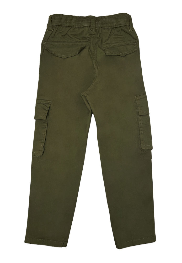 BOYS TWILL BACK GARTER CARGO STRAIGHT PANTS