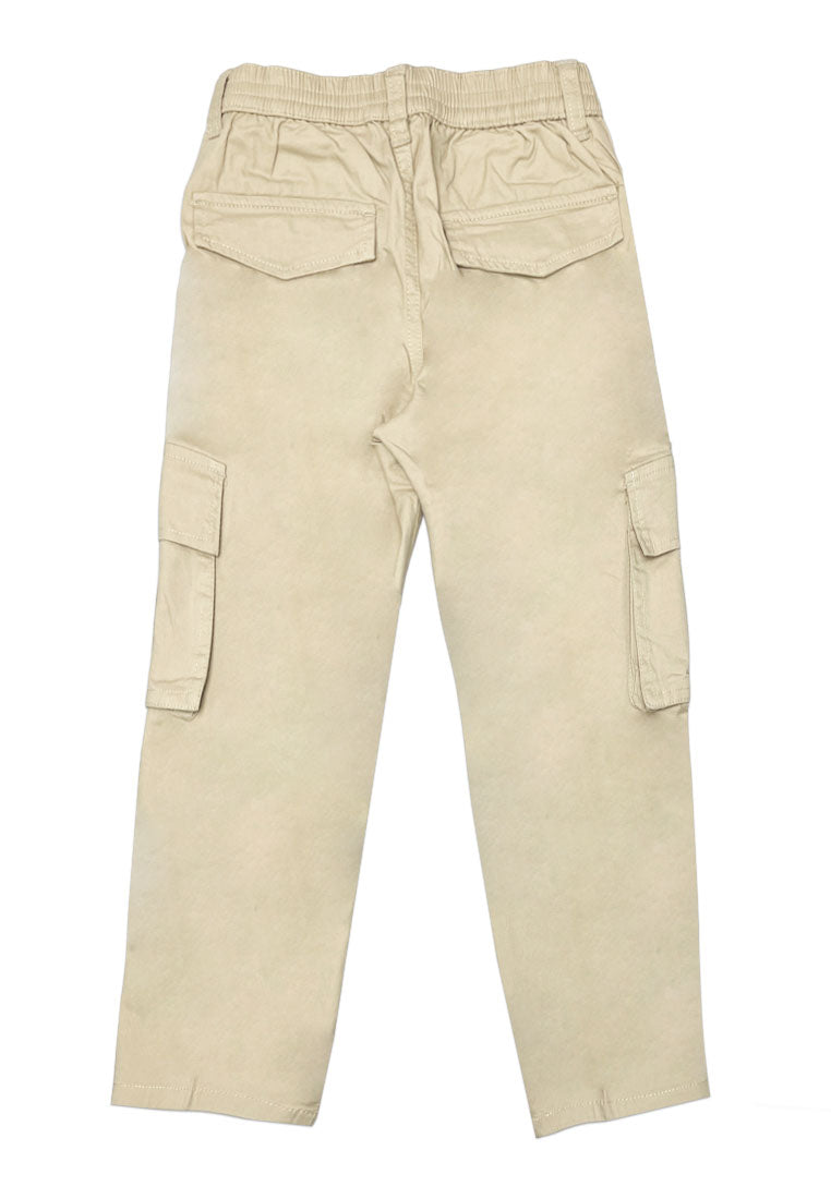 BOYS TWILL BACK GARTER CARGO STRAIGHT PANTS