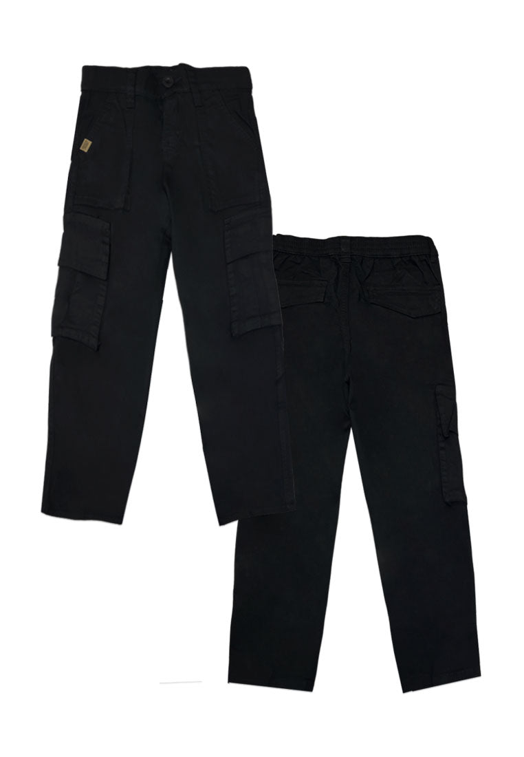 BOYS TWILL BACK GARTER CARGO STRAIGHT PANTS