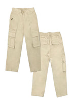 BOYS TWILL BACK GARTER CARGO STRAIGHT PANTS
