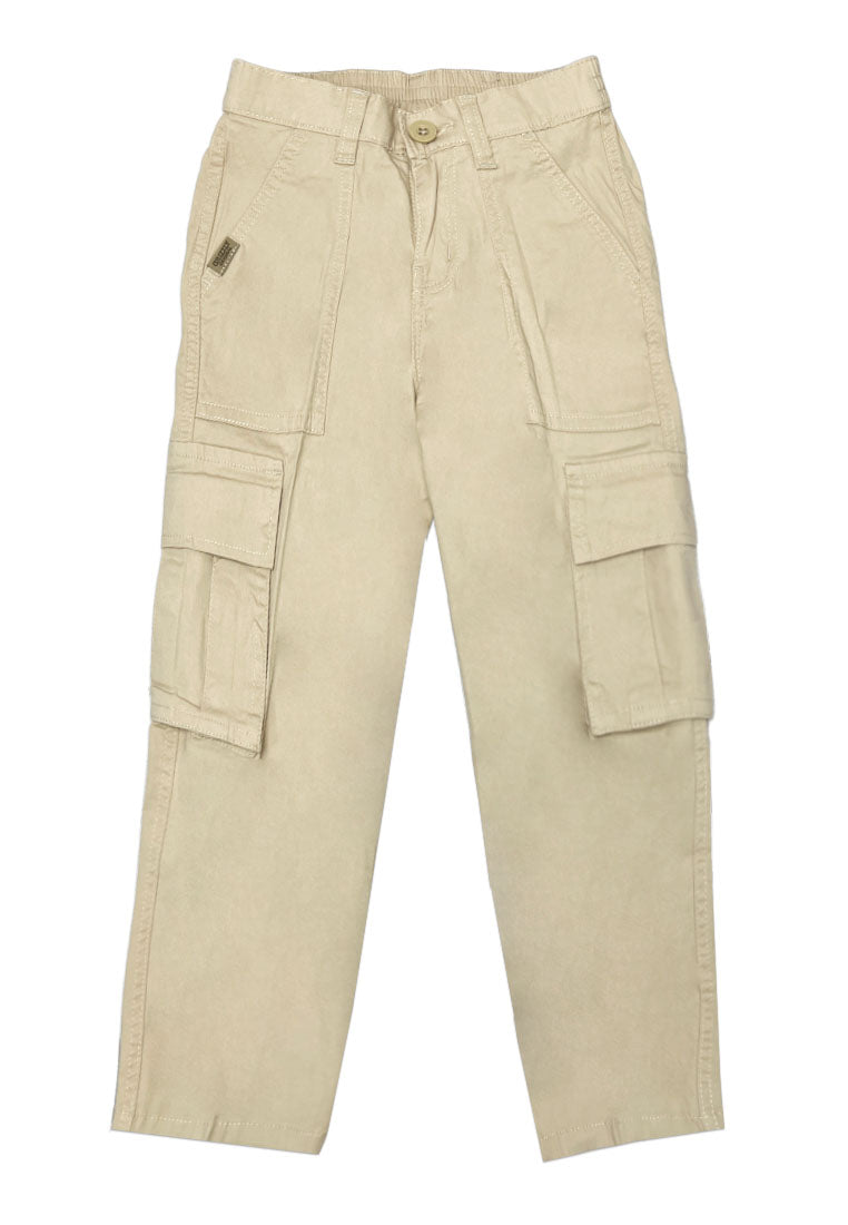 BOYS TWILL BACK GARTER CARGO STRAIGHT PANTS