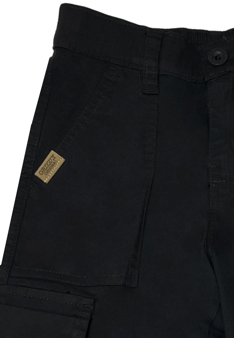 BOYS TWILL BACK GARTER CARGO STRAIGHT PANTS