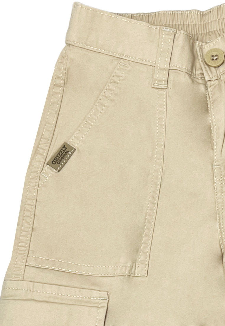 BOYS TWILL BACK GARTER CARGO STRAIGHT PANTS