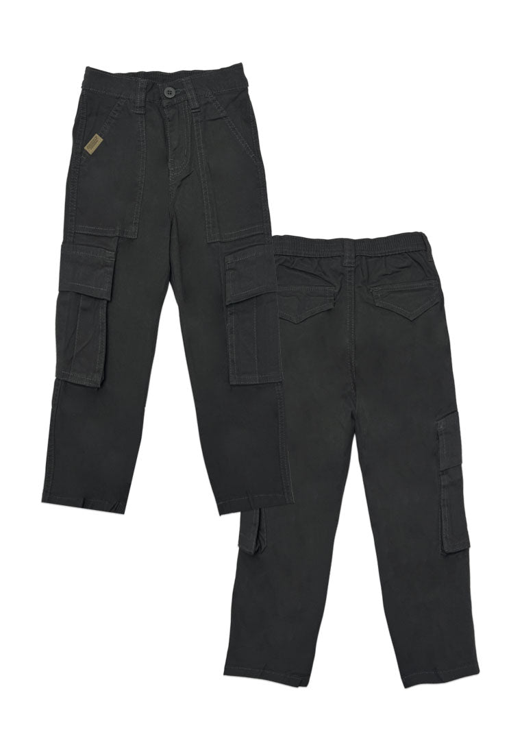 TODDLER BOYS TWILL BACK GARTER CARGO STRAIGHT PANTS