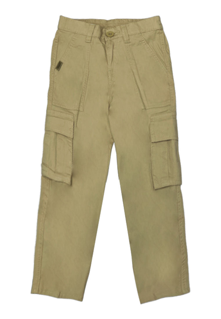TODDLER BOYS TWILL BACK GARTER CARGO STRAIGHT PANTS