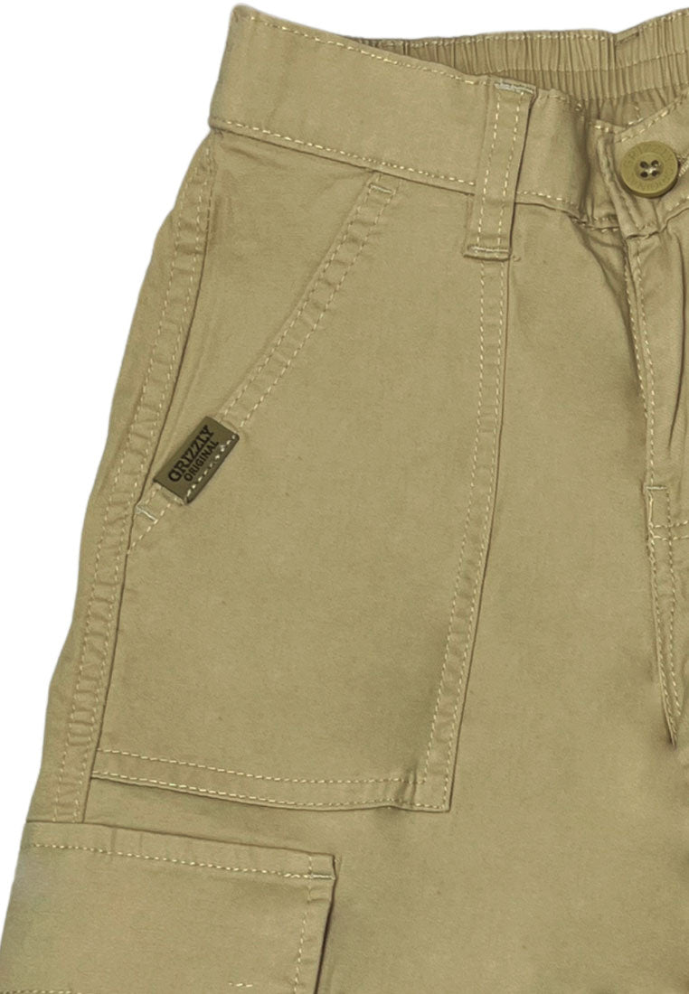 TODDLER BOYS TWILL BACK GARTER CARGO STRAIGHT PANTS