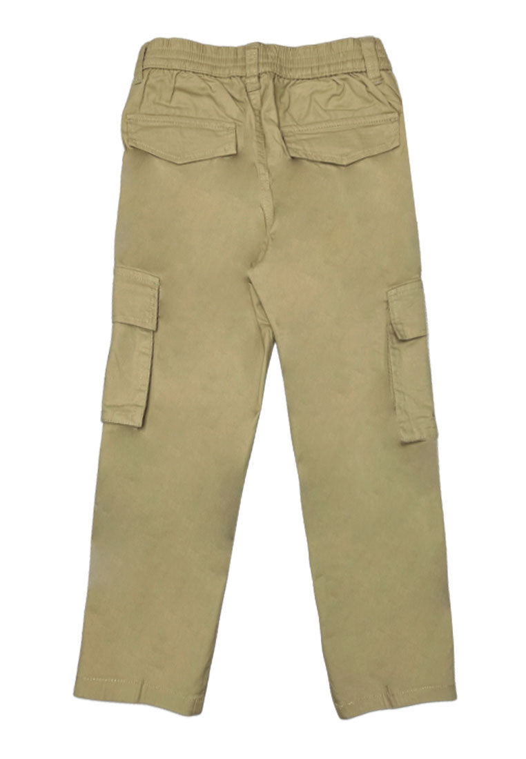 TODDLER BOYS TWILL BACK GARTER CARGO STRAIGHT PANTS