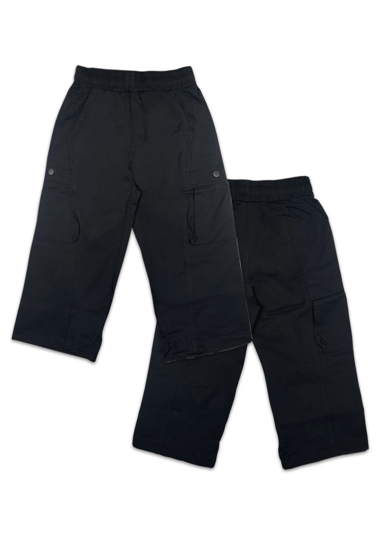 TODDLER BOYS BAGGY CARGO PANTS W/ HEM ADJUSTER
