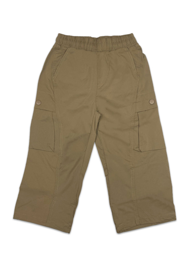 TODDLER BOYS BAGGY CARGO PANTS W/ HEM ADJUSTER