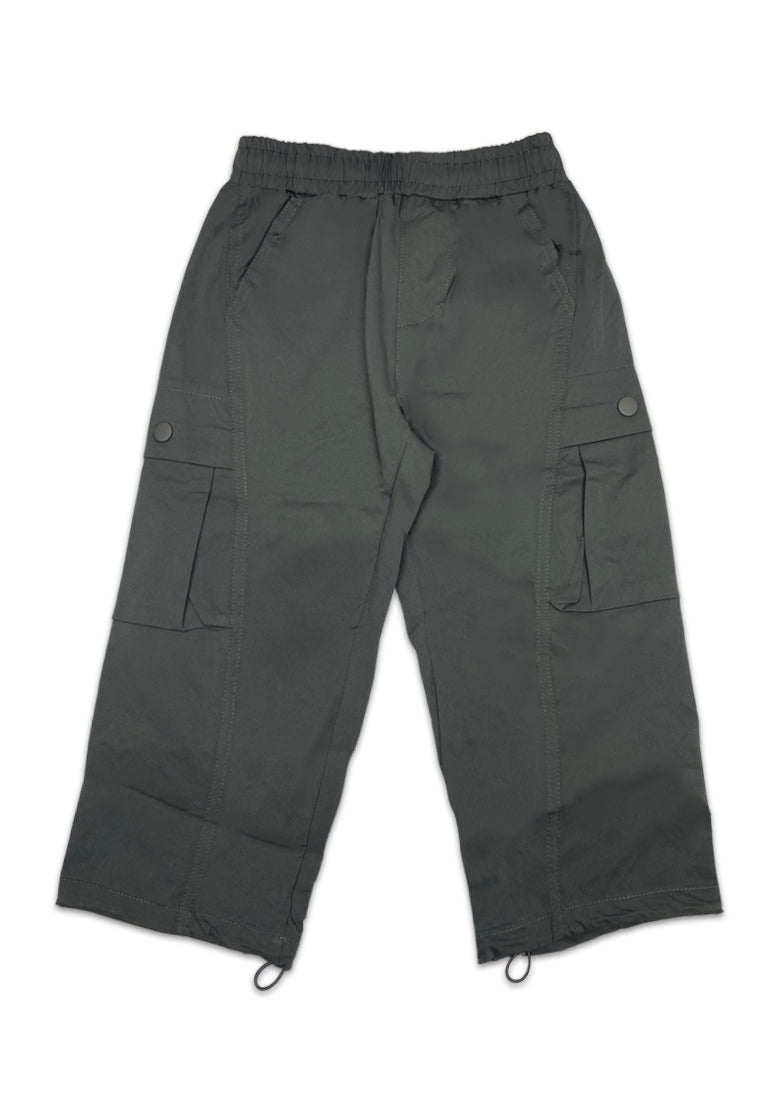 TODDLER BOYS BAGGY CARGO PANTS W/ HEM ADJUSTER
