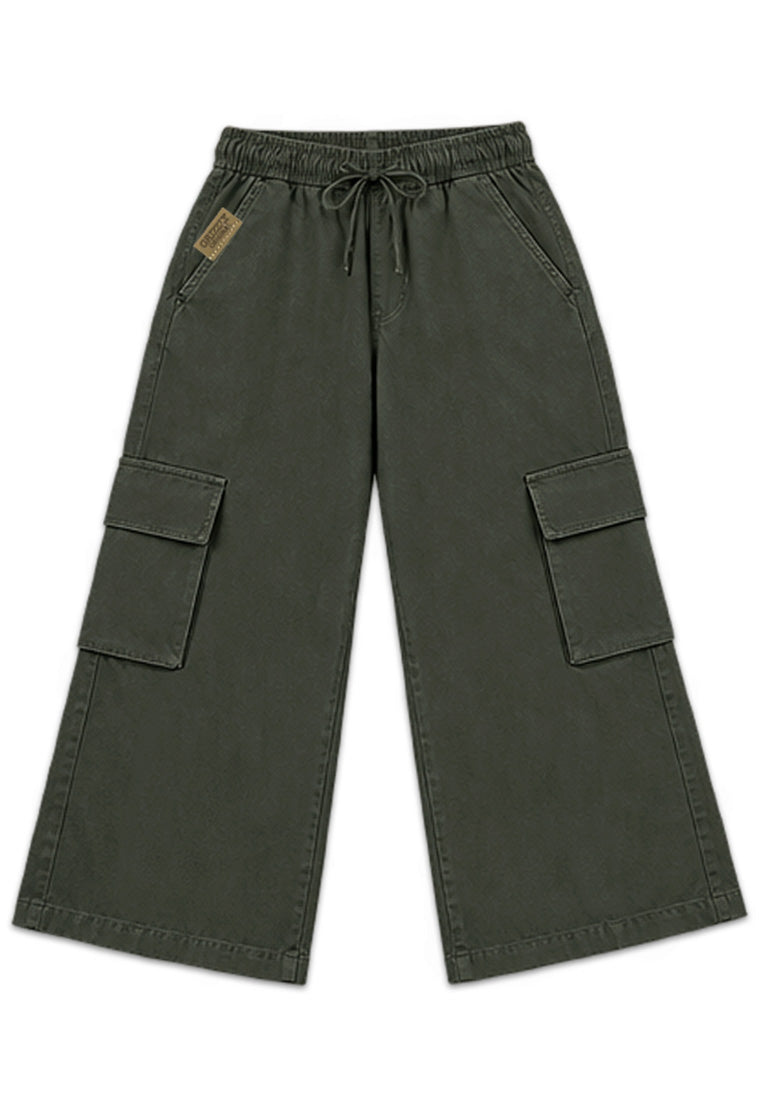 BOYS TWIL GARTERIZED CARGO BAGGY PANTS
