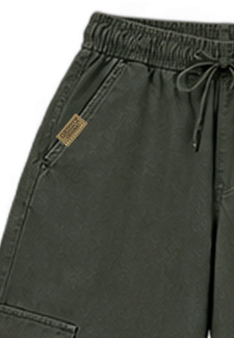 BOYS TWIL GARTERIZED CARGO BAGGY PANTS