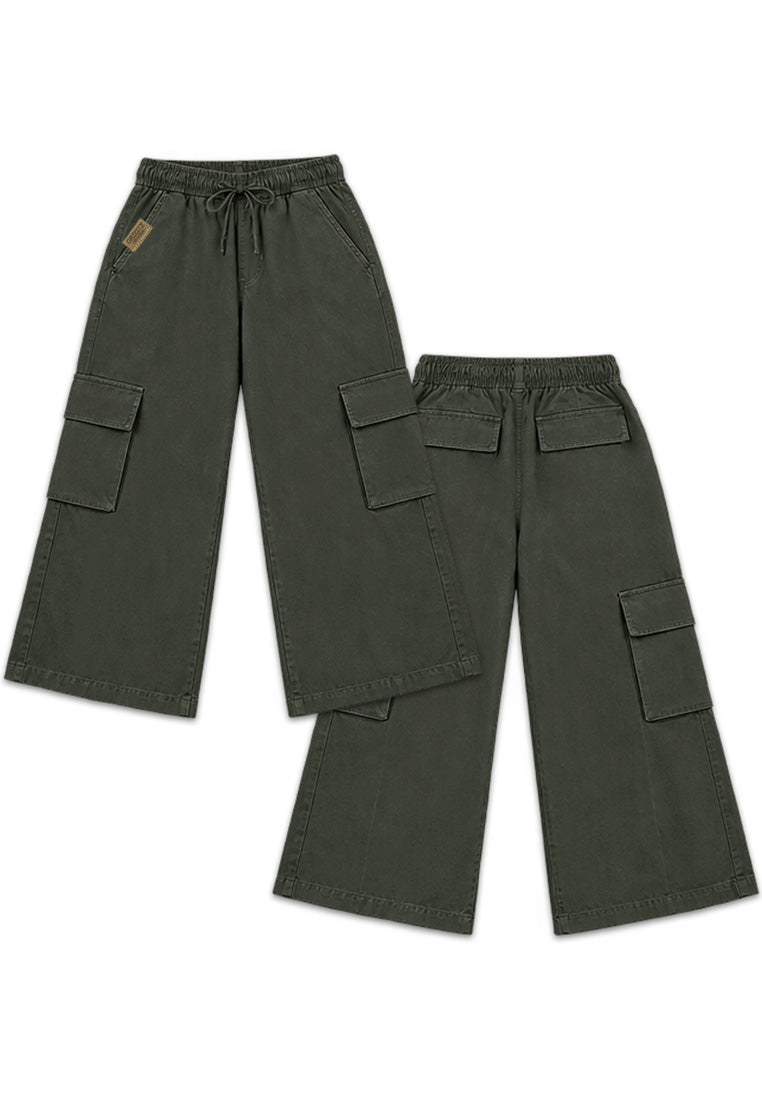 TODDLER BOYS TWIL GARTERIZED CARGO BAGGY PANTS
