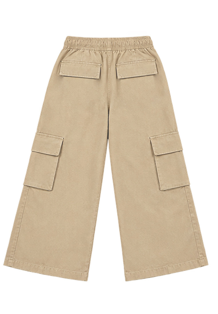 BOYS TWIL GARTERIZED CARGO BAGGY PANTS