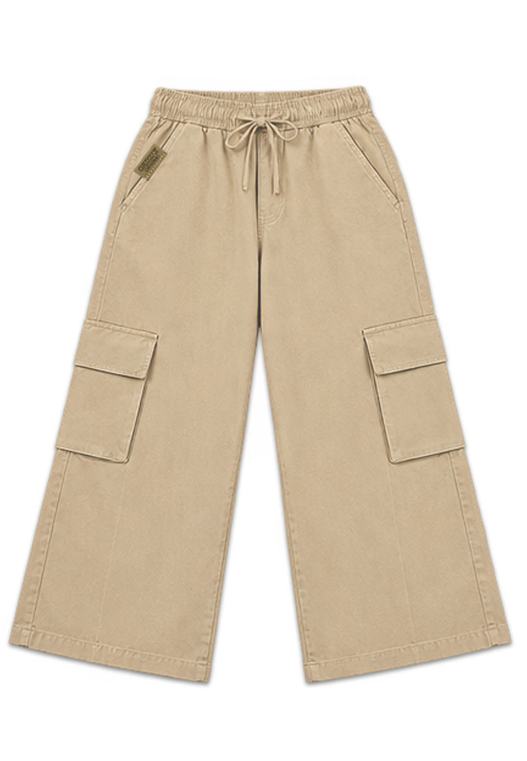 TODDLER BOYS TWIL GARTERIZED CARGO BAGGY PANTS