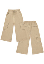 BOYS TWIL GARTERIZED CARGO BAGGY PANTS