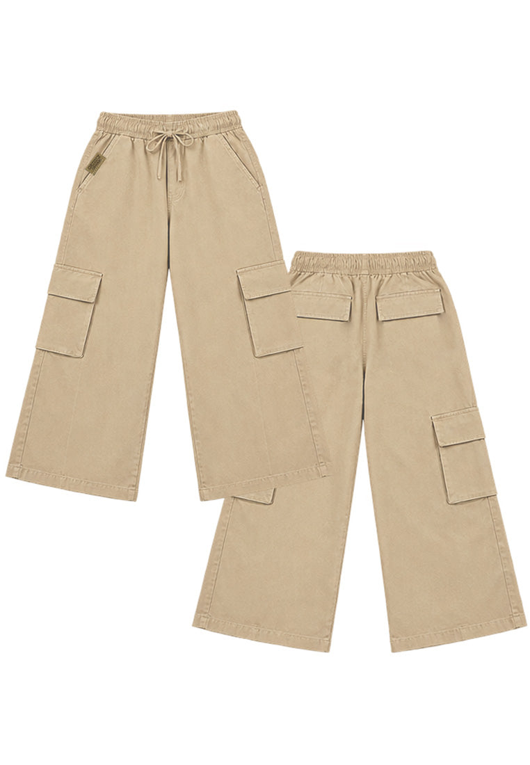 BOYS TWIL GARTERIZED CARGO BAGGY PANTS
