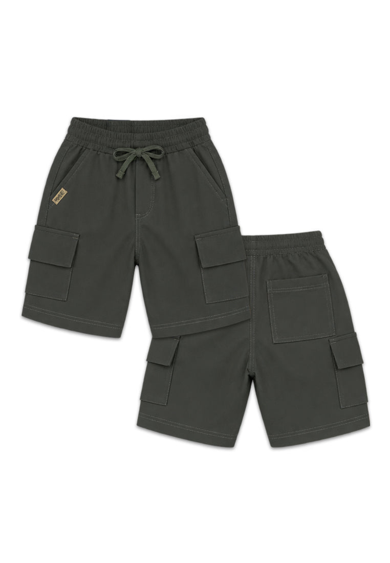 BOYS WAFFLE GARTERIZED CARGO SHORTS