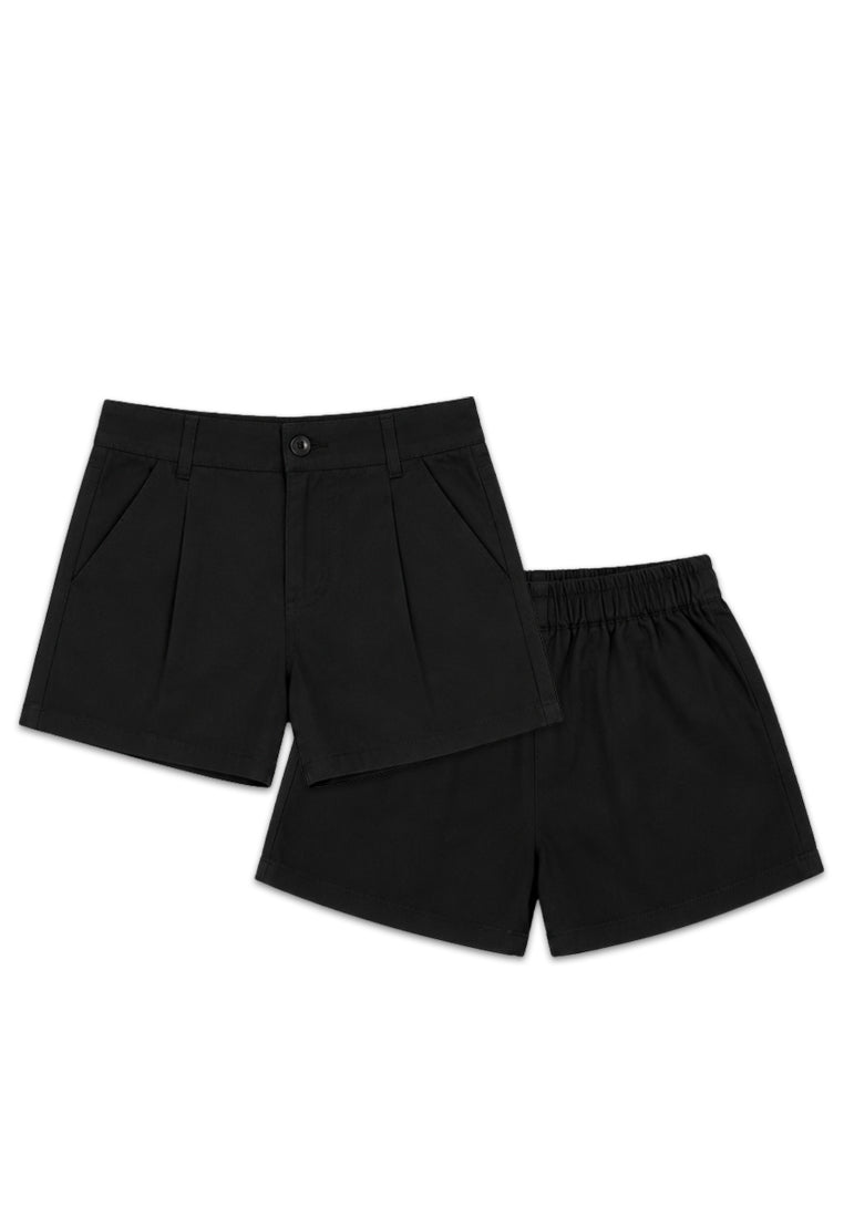 GIRLS TWILL PLEATED SHORTS