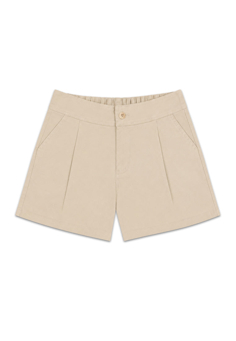 GIRLS TWILL PLEATED SHORTS