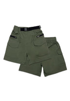 TODDLER BOYS GARTERIZED CARGO SHORT W/ STRAP BELT