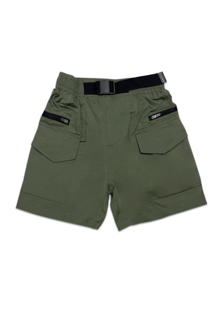 TODDLER BOYS GARTERIZED CARGO SHORT W/ STRAP BELT