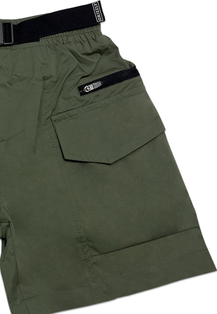TODDLER BOYS GARTERIZED CARGO SHORT W/ STRAP BELT