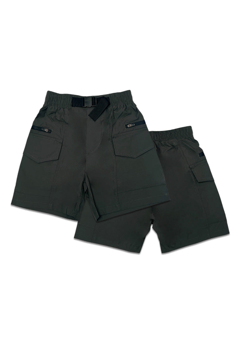 TODDLER BOYS GARTERIZED CARGO SHORT W/ STRAP BELT