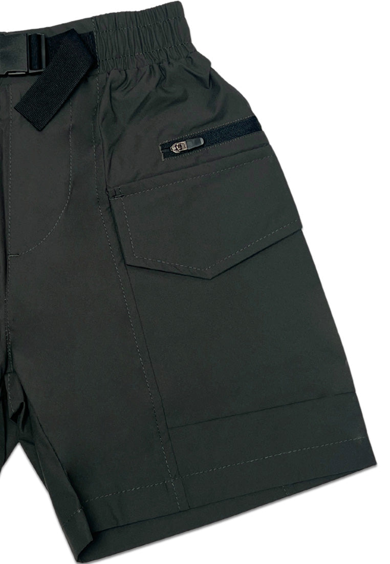 TODDLER BOYS GARTERIZED CARGO SHORT W/ STRAP BELT