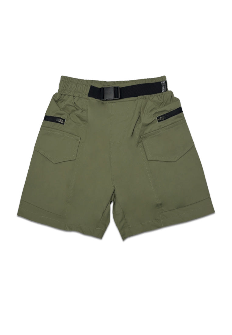 TODDLER BOYS GARTERIZED CARGO SHORT W/ STRAP BELT
