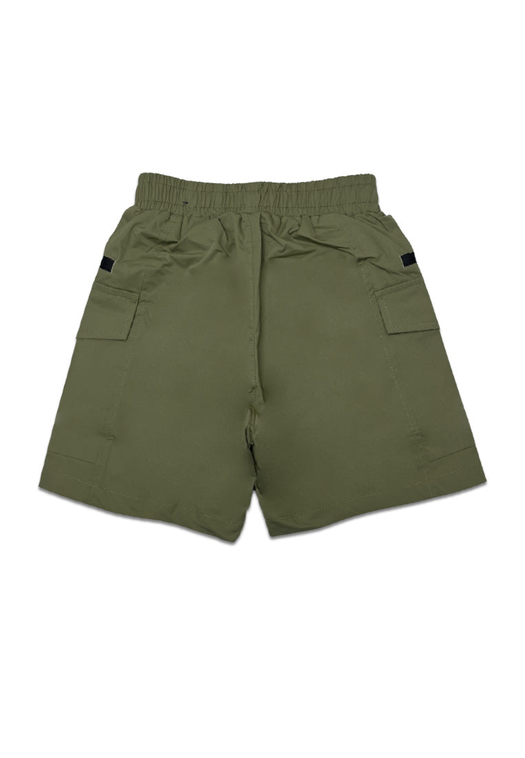 TODDLER BOYS GARTERIZED CARGO SHORT W/ STRAP BELT