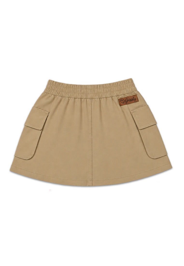 GIRLS TWILL GARTERIZED CARGO SKIRT