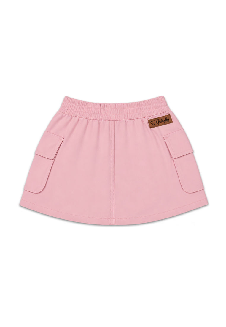 GIRLS TWILL GARTERIZED CARGO SKIRT