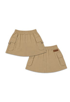 GIRLS TWILL GARTERIZED CARGO SKIRT