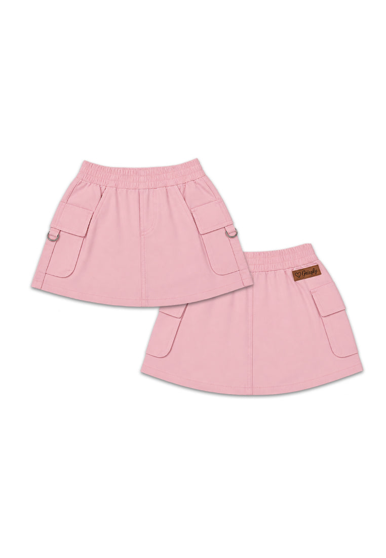 GIRLS TWILL GARTERIZED CARGO SKIRT