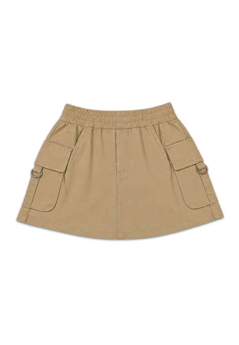 GIRLS TWILL GARTERIZED CARGO SKIRT
