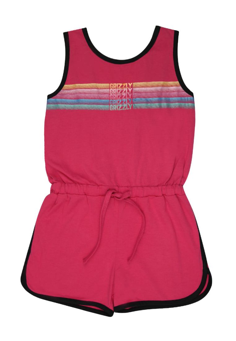 Sleeveless Romper Shorts w/ Flat w/ soft touch print