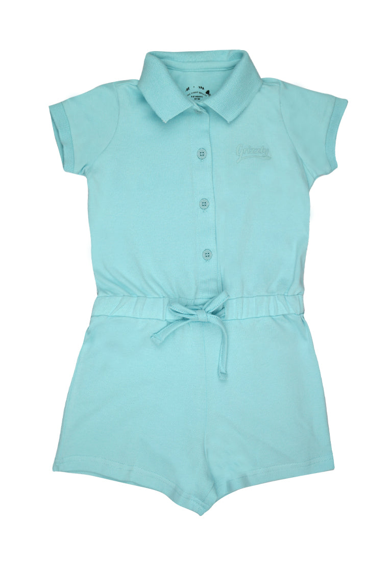 Pique Shortsleeves Polo Romper Short